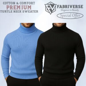 Premium Turtle Neck (Sky Blue-Black)