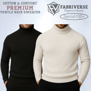 Premium Turtle Neck (Black-Cream)