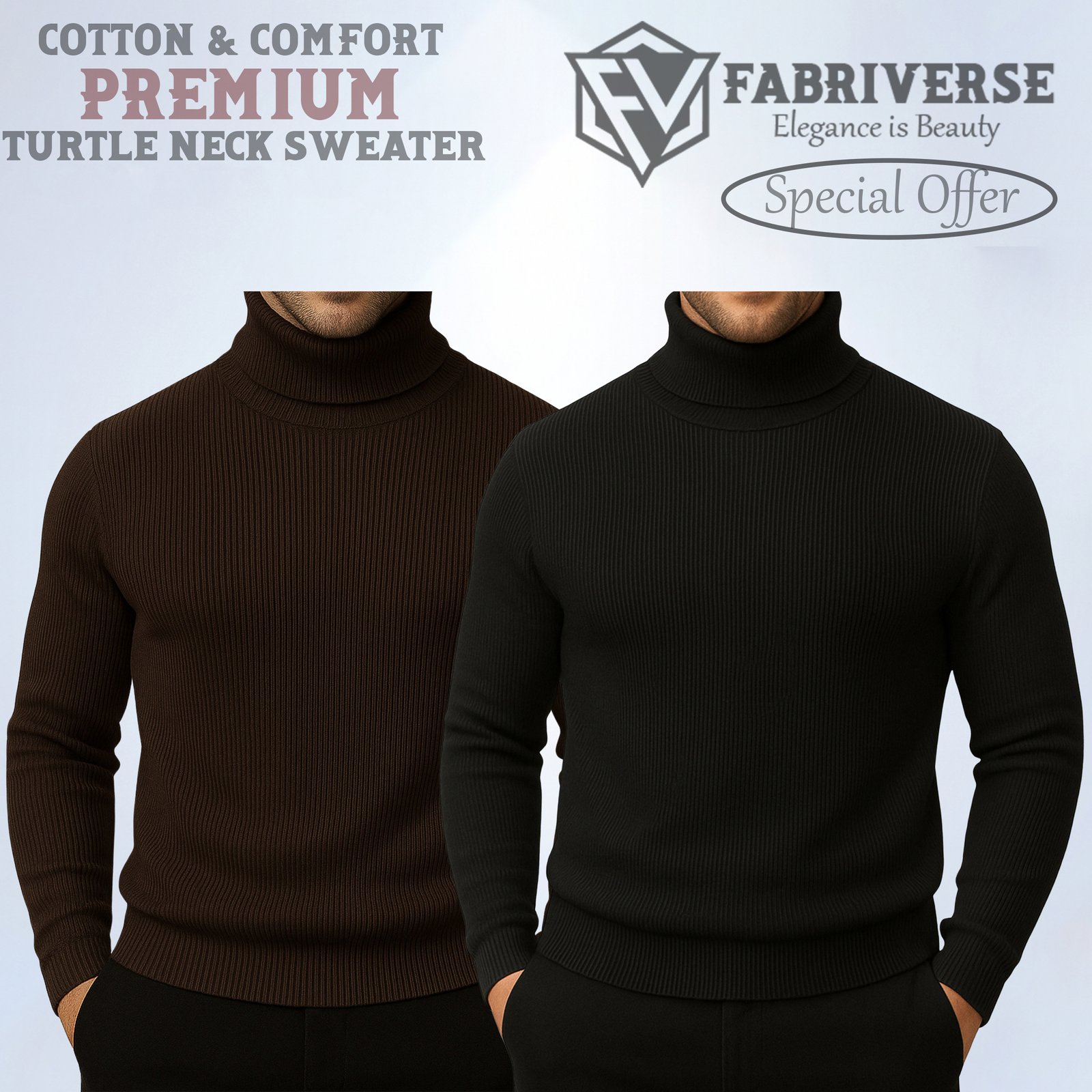 Premium Turtle Neck (Coffee-Black)