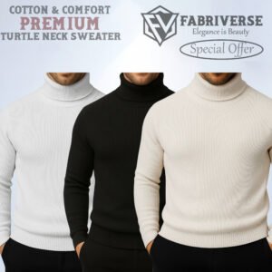 Premium Turtle Neck (White-Black-Cream)