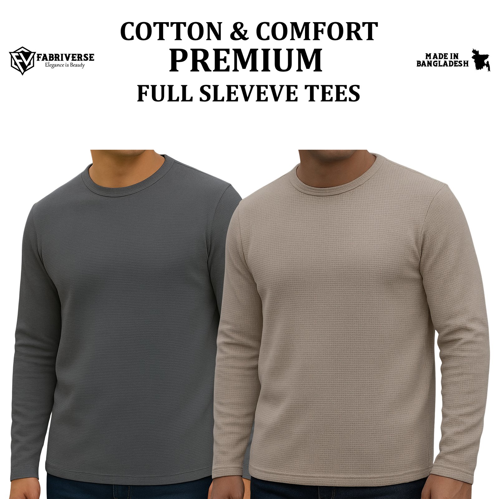 Premium Full Sleeve (Charcoal-Biscuit)