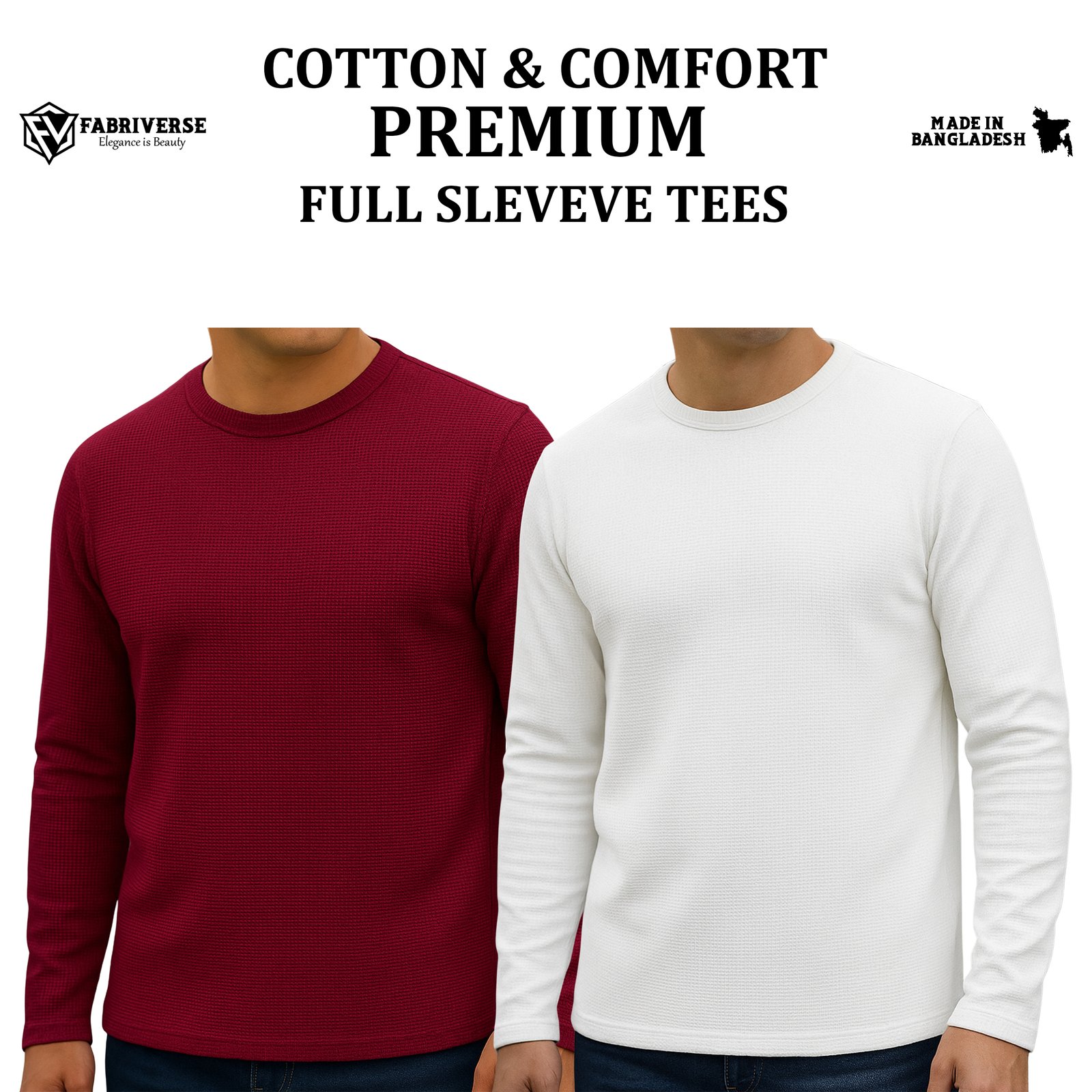 Premium Full Sleeve (Wine-White)