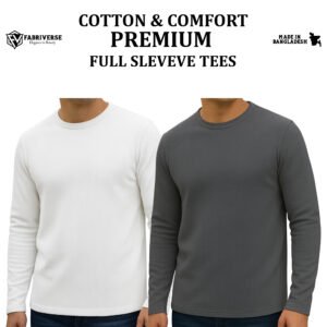 Premium Full Sleeve (White-Charcoal)