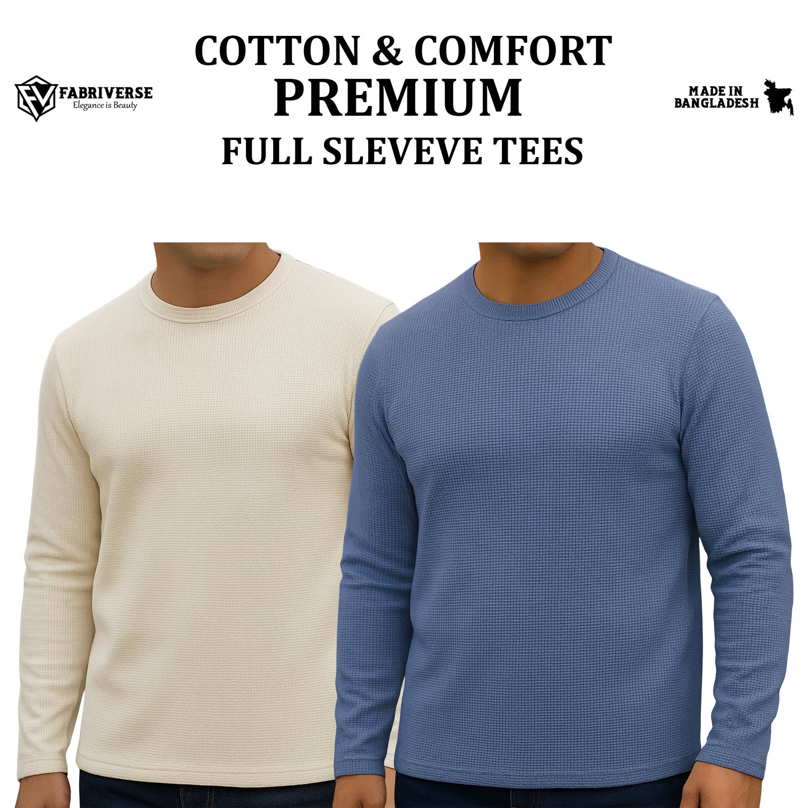 Premium Full Sleeve (Cream-ST.Blue)