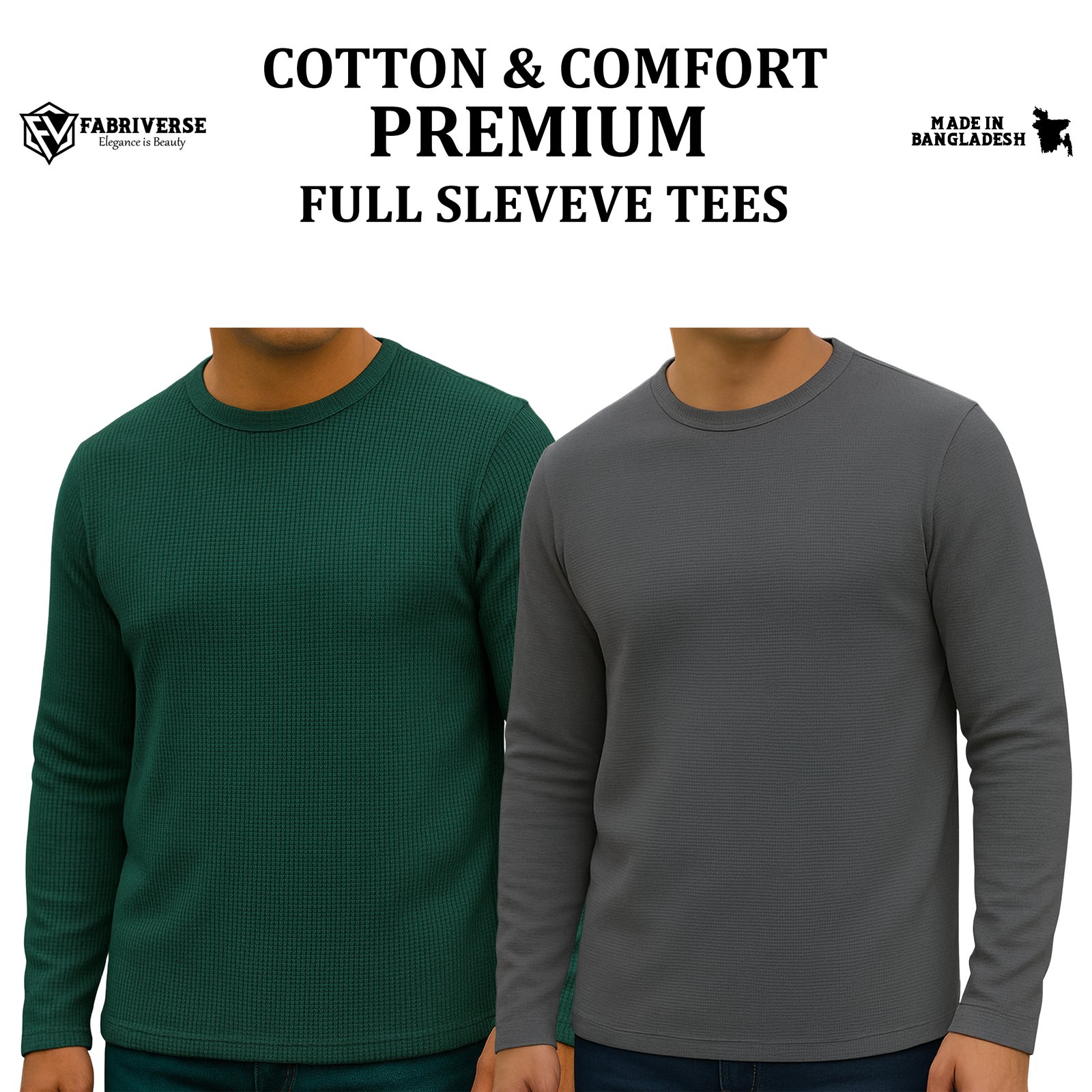 Premium Full Sleeve (B.Green-Charcoal)