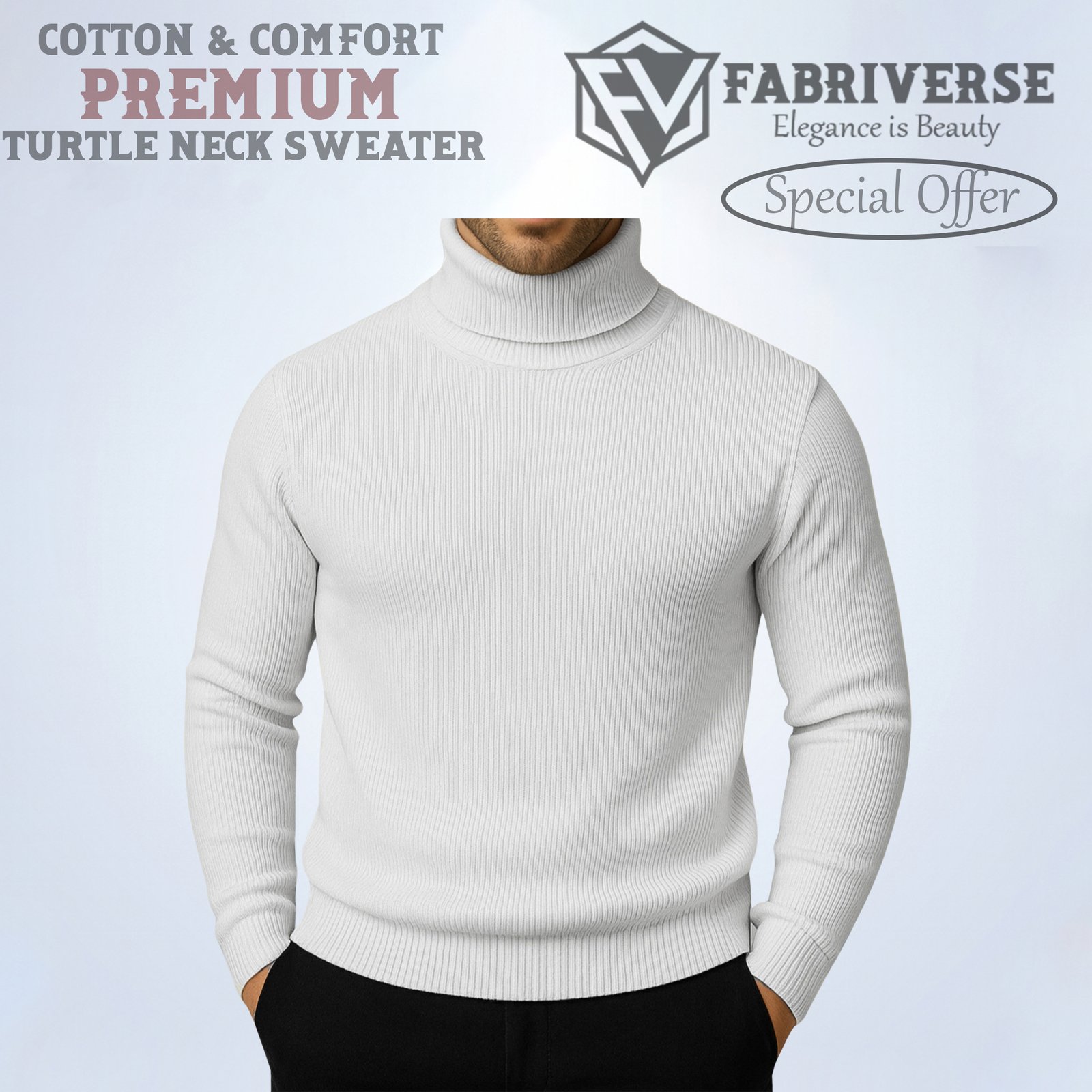 Premium Turtle Neck (White)