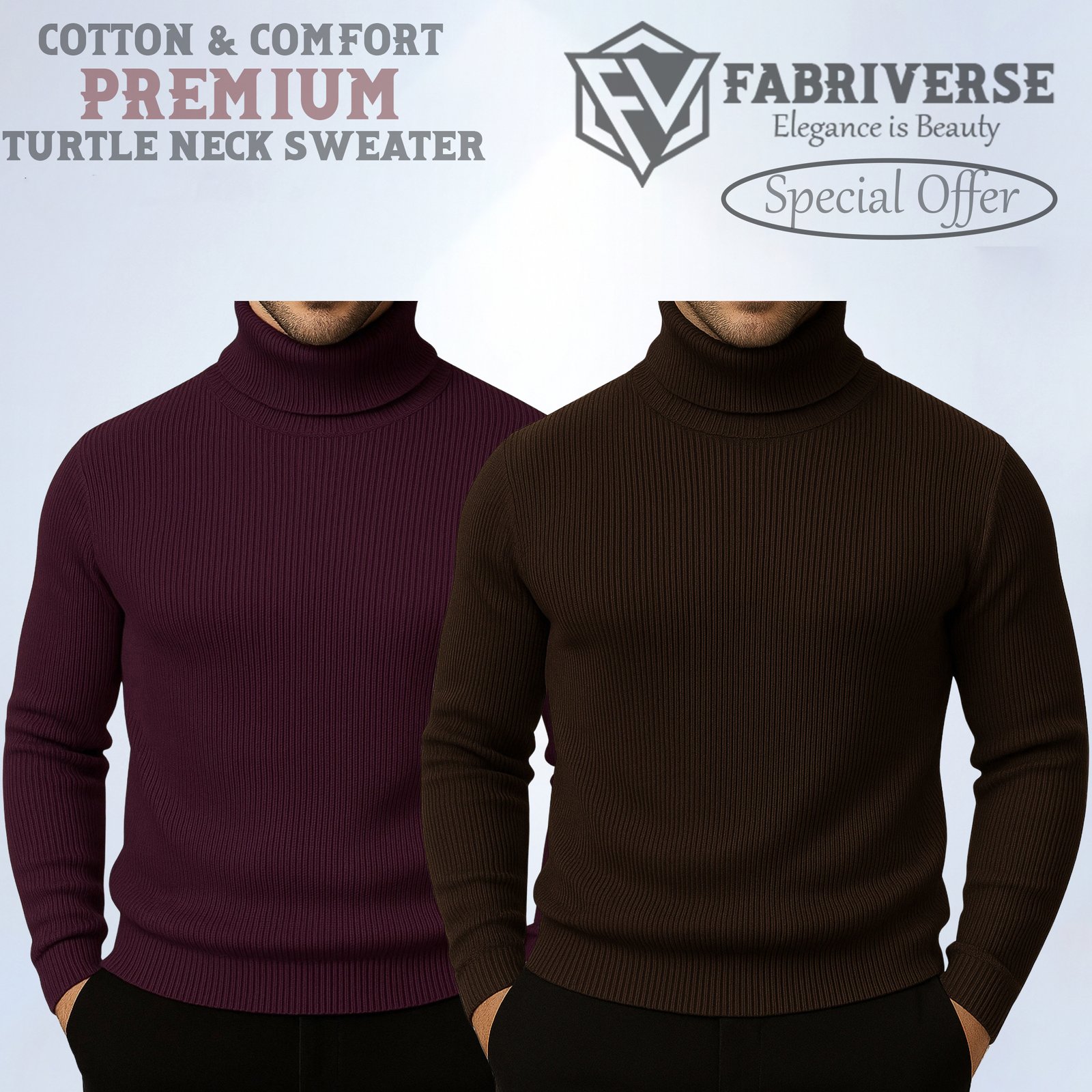 Premium Turtle Neck (Deep Wine-Coffee)