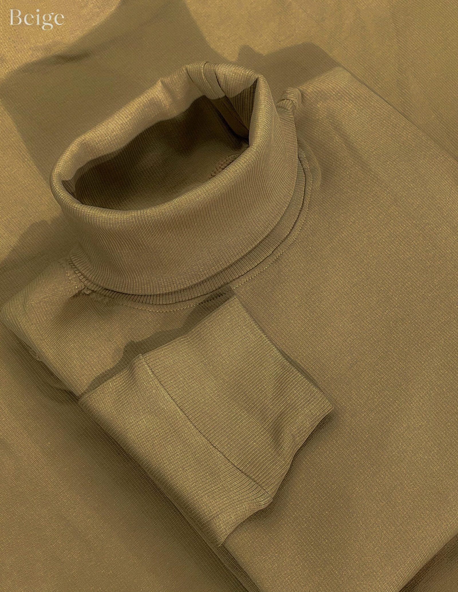 Premium Turtle Neck (Beige) - Image 2
