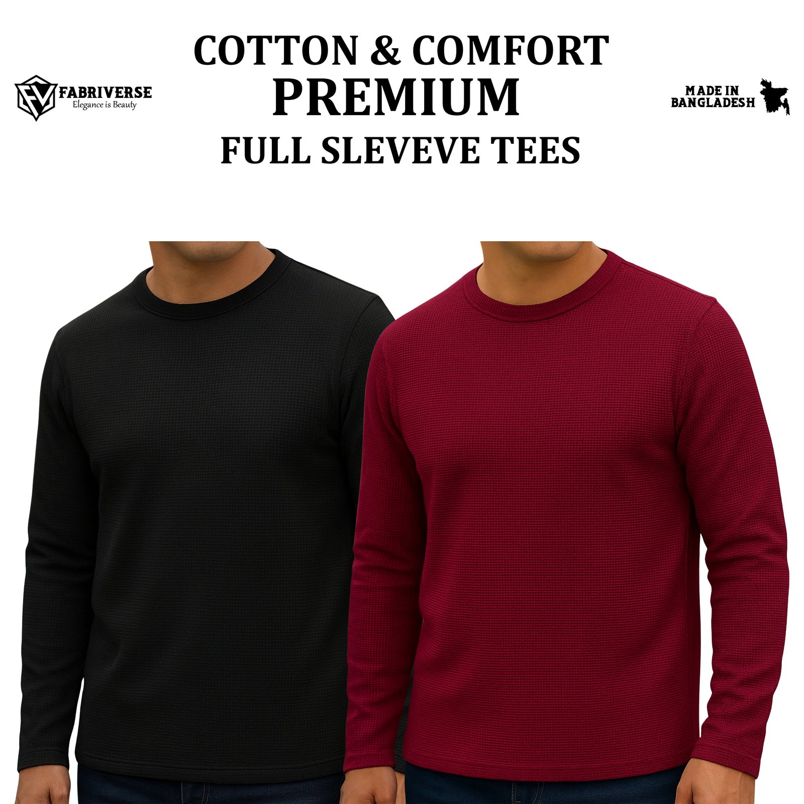 Premium Full Sleeve (Black-Wine)