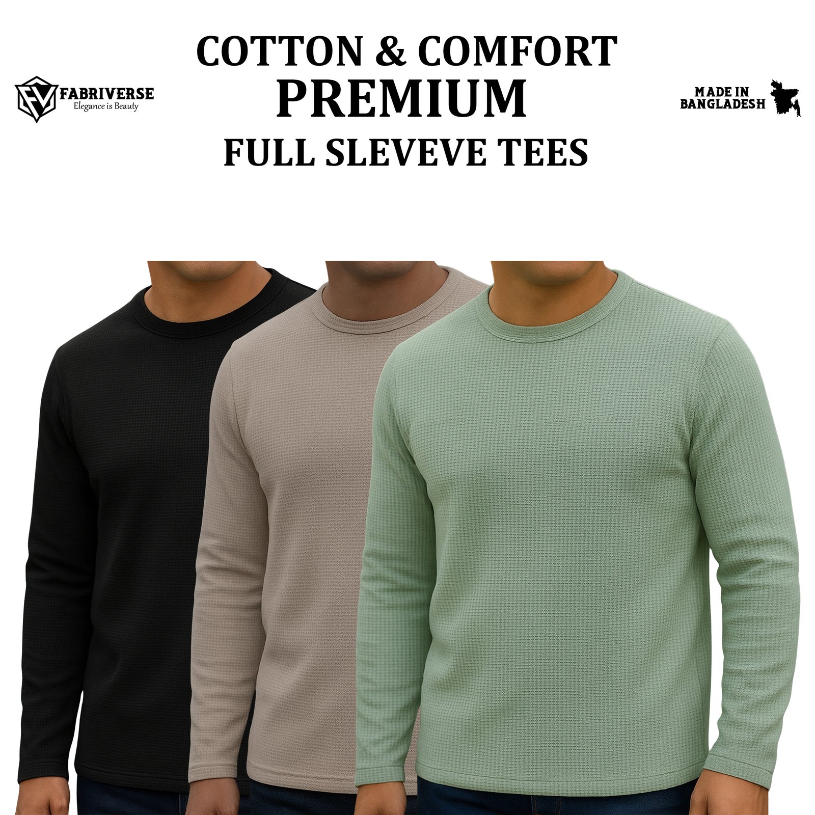 Premium Full Sleeve (Black-Biscuit-Lemon)