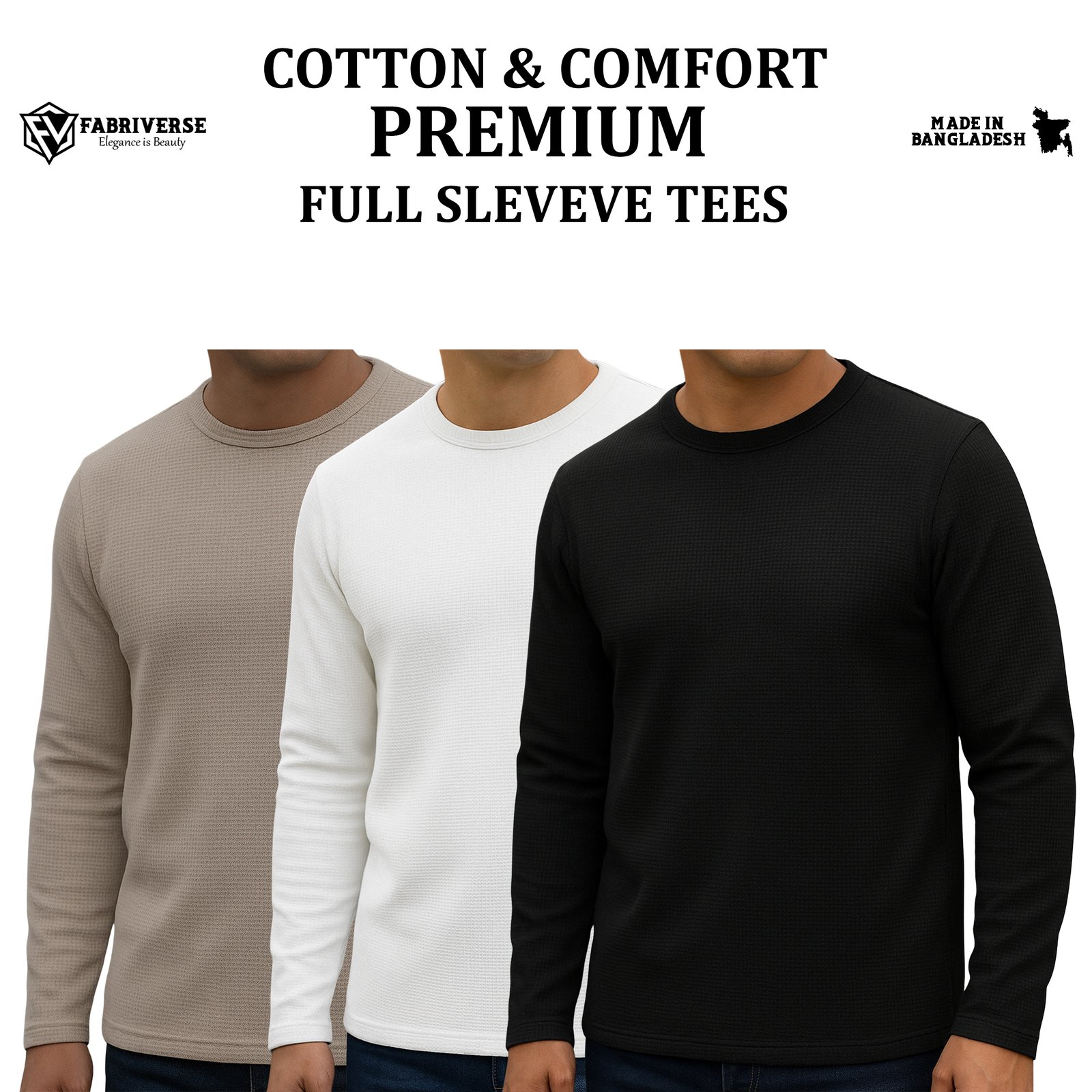 Premium Full Sleeve (Biscuit-White-Black)