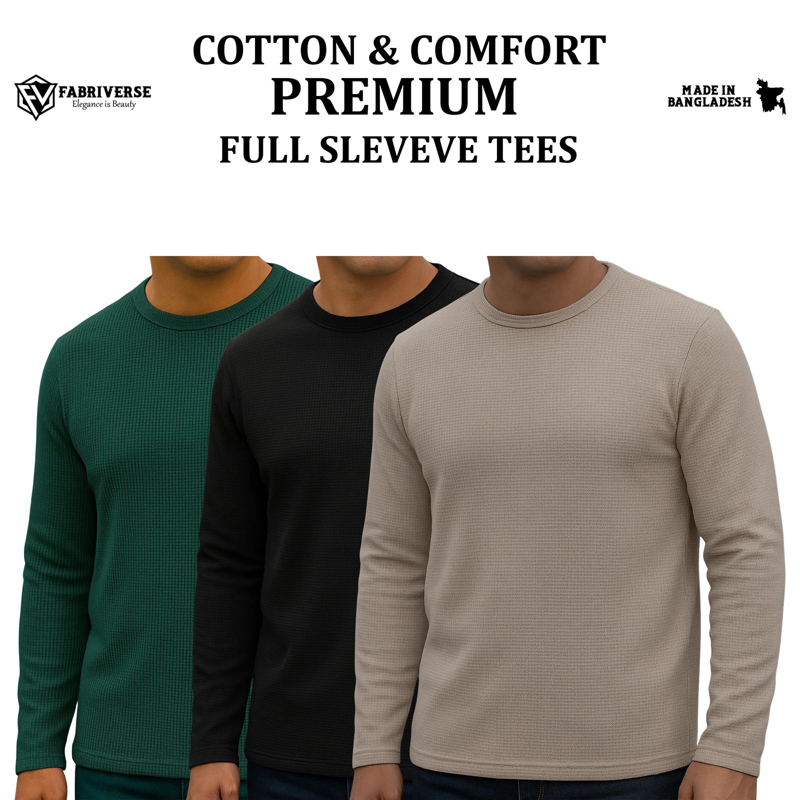 Premium Full Sleeve (B.Green-Black-Biscuit)