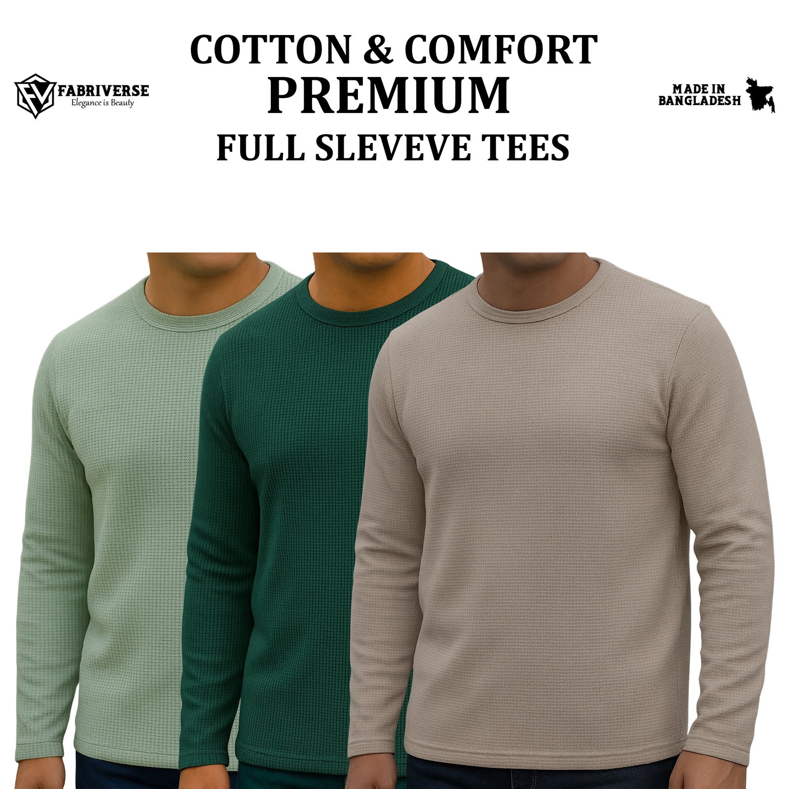 Premium Full Sleeve (Lemon-B.Green-Biscuit)