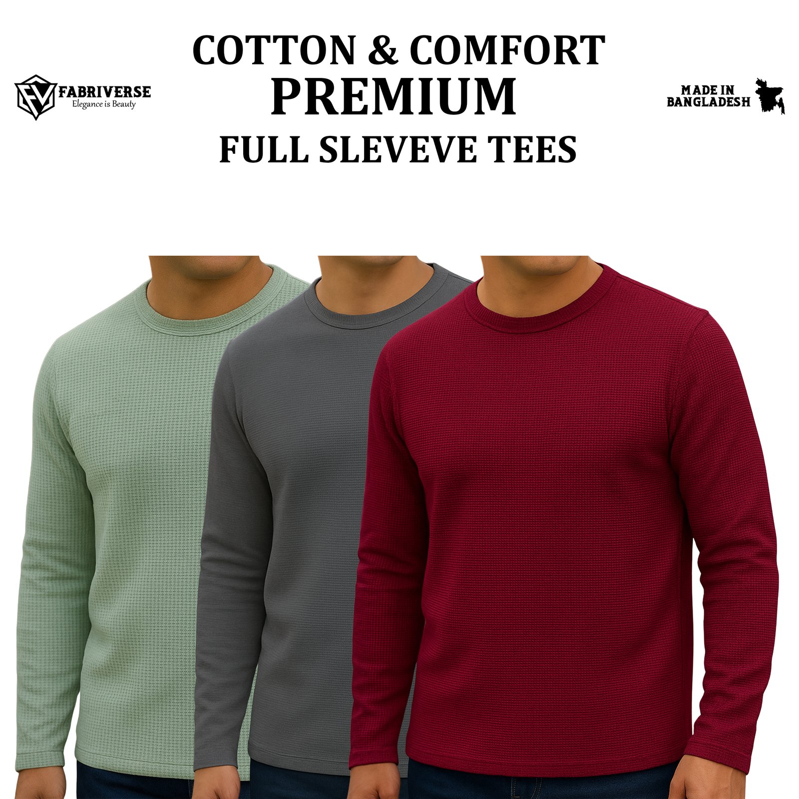 Premium Full Sleeve (Lemon-Charcoal-Wine)