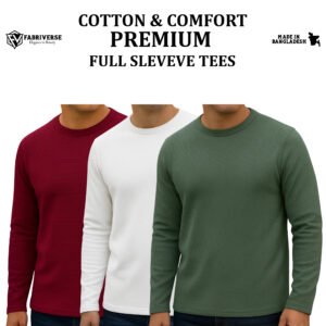 Premium Full Sleeve (Wine-White-Olive)
