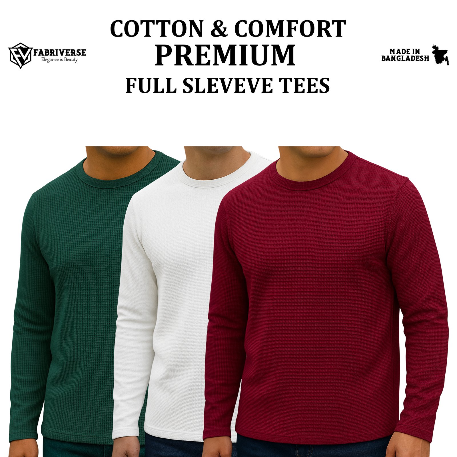 Premium Full Sleeve (B.Green-White-Wine)