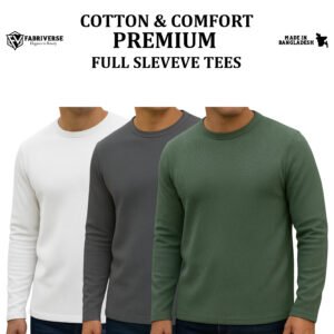 Premium Full Sleeve (White-Charcoal-Olive)