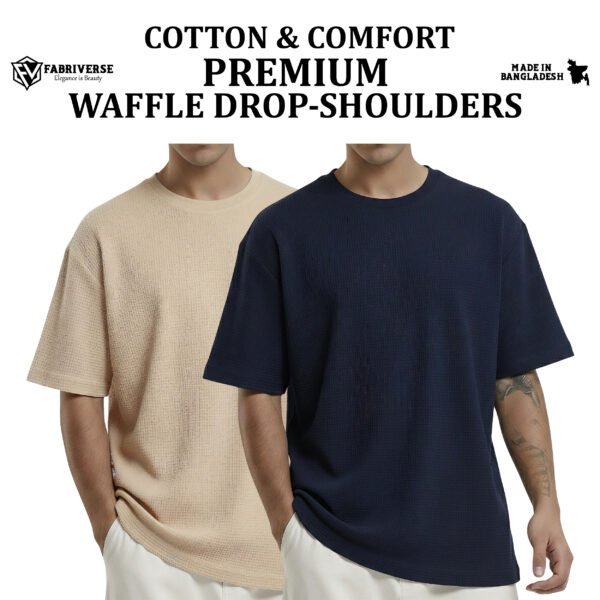 Premium Waffle Drop (Biscuit-Navy)