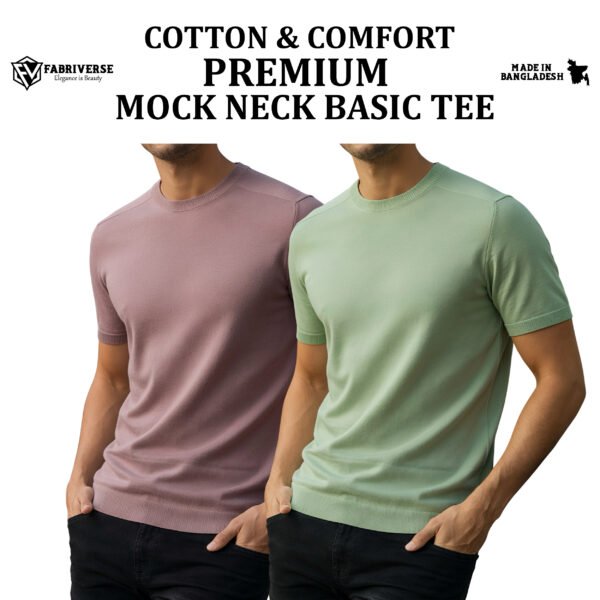 Premium Mock Neck (Brick-Lemon)