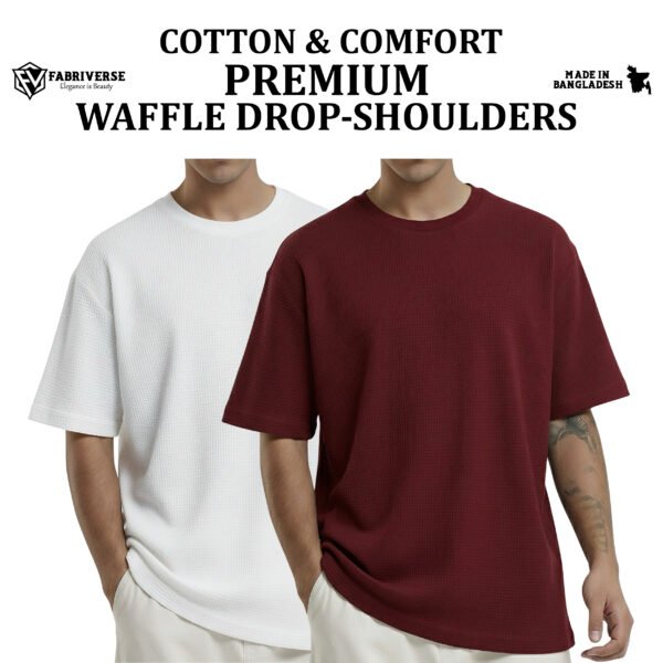 Premium Waffle Drop (White-Maroon)