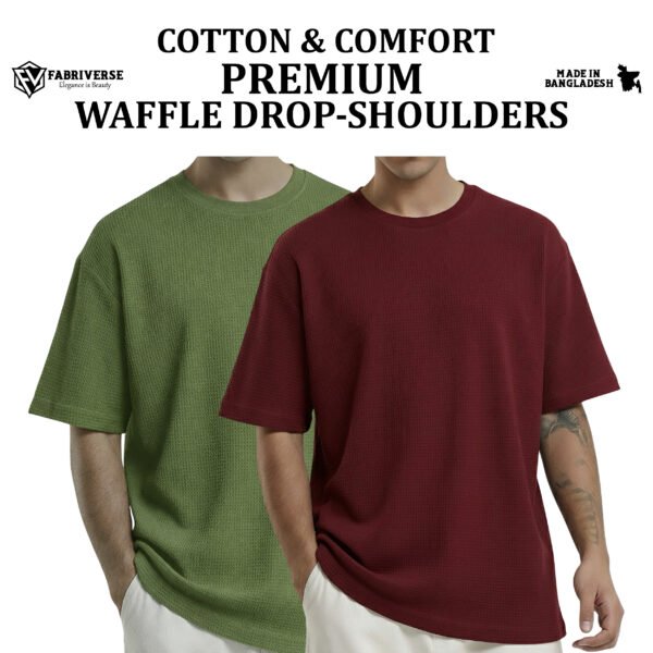 Premium Waffle Drop (Olive-Maroon)