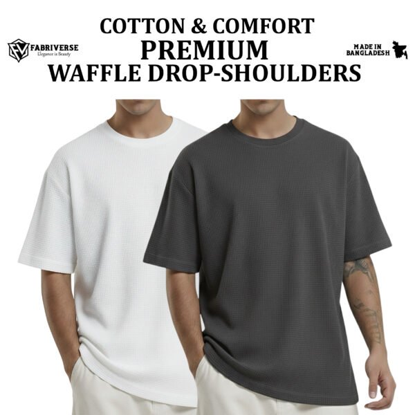 Premium Waffle Drop (White-Charcoal)