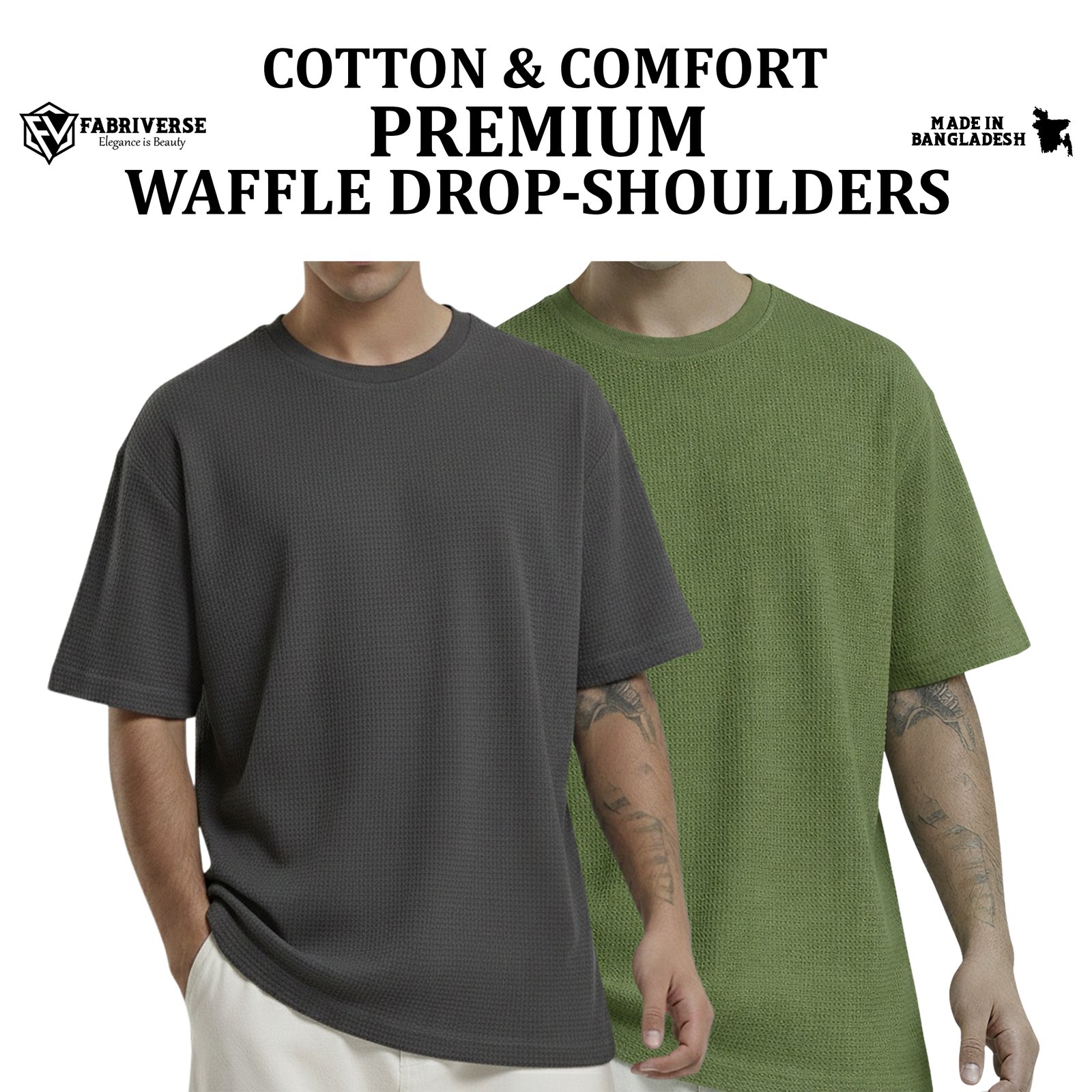 Premium Waffle Drop (Charcoal-Olive)