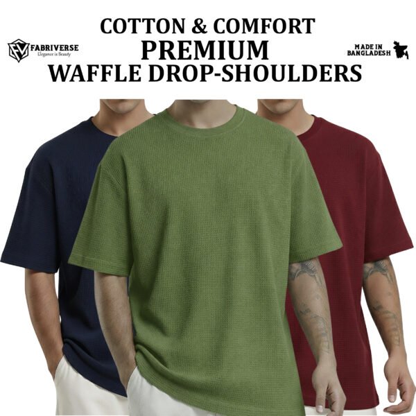 Premium Waffle Drop (Navy-Olive-Maroon)