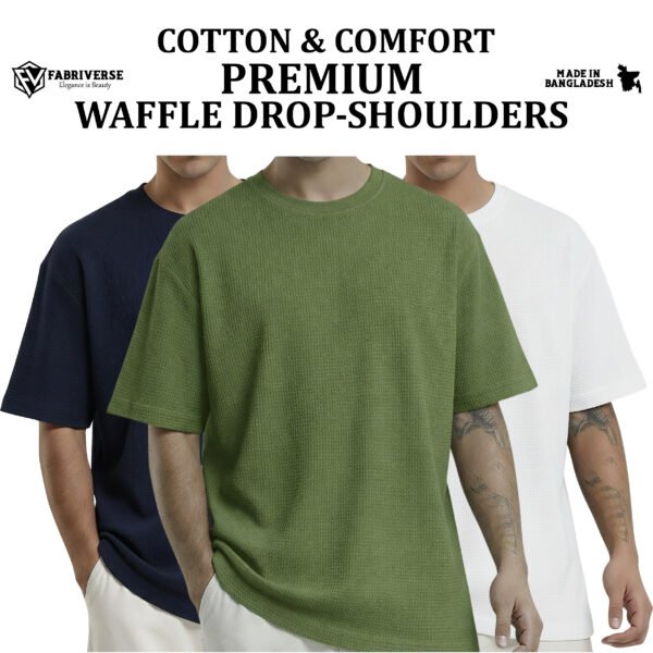 Premium Waffle Drop (Navy-Olive-White)