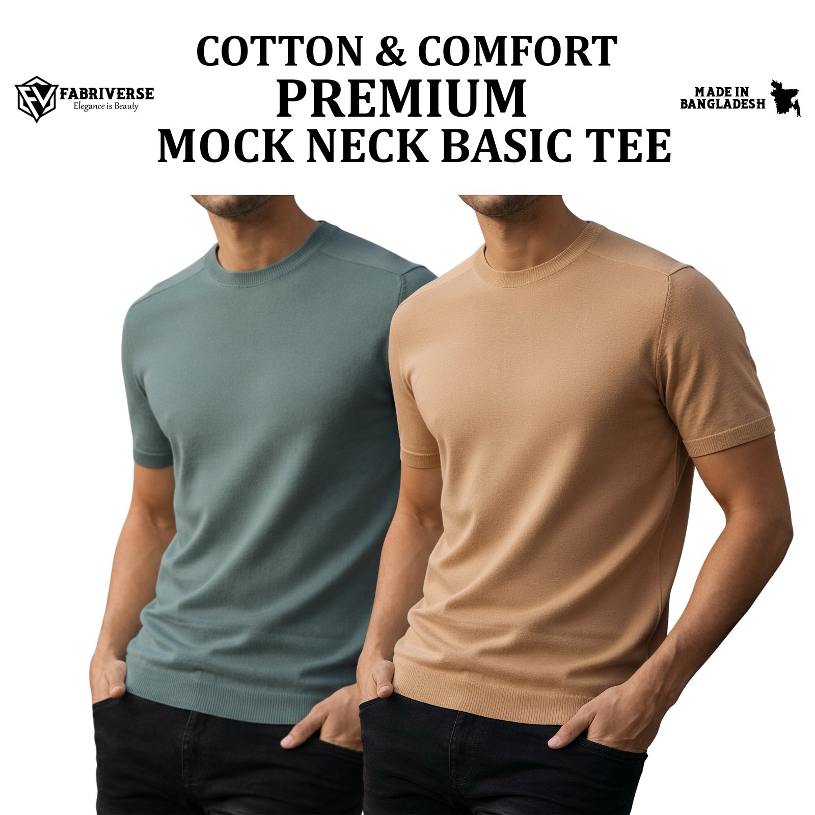 Premium Mock Neck (Pastle-Beige)