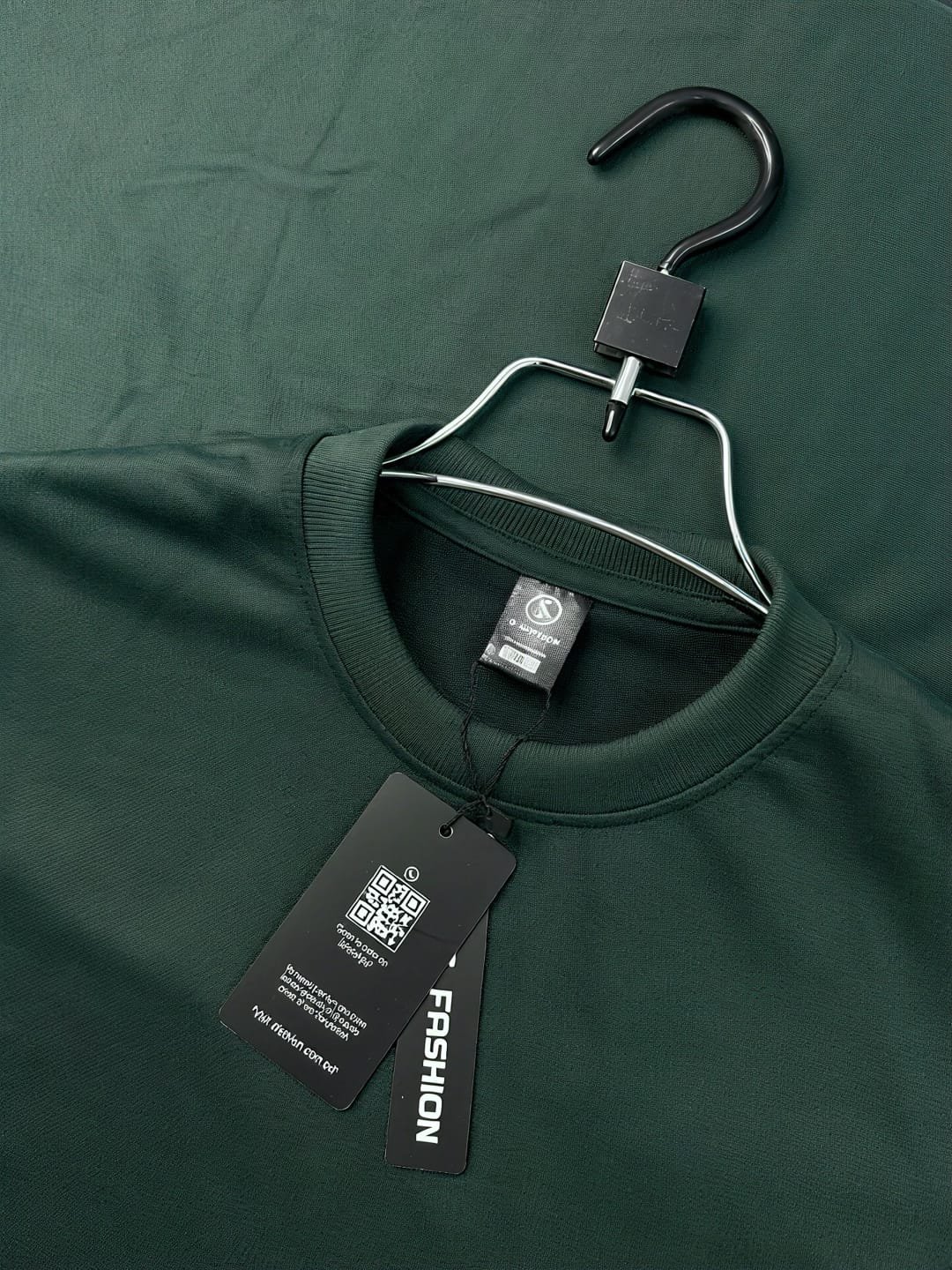 Mock Neck Drop-Shoulder (Maroon-Beige-B.Green) - Image 4