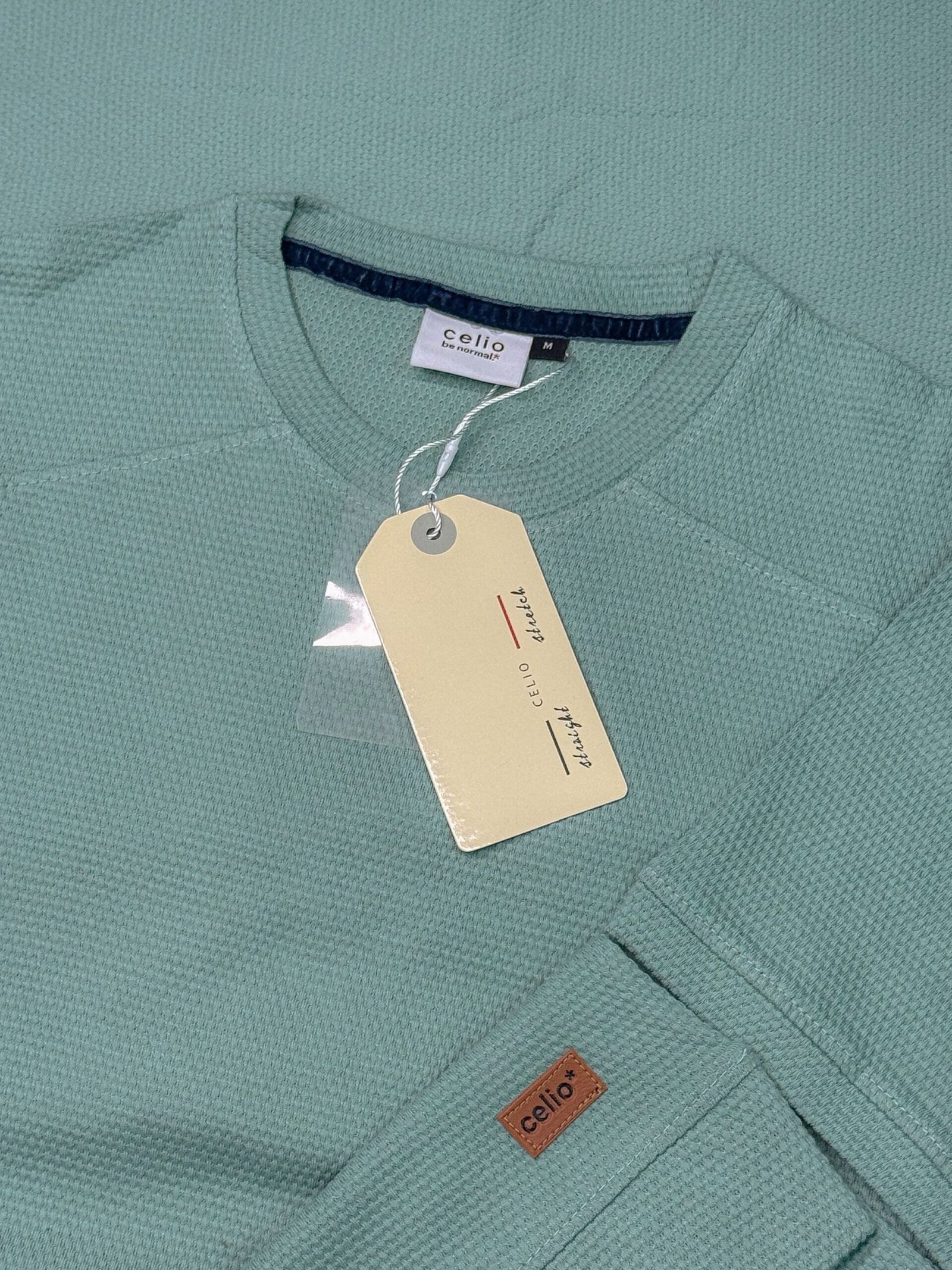 Premium Mock Neck (Mint-Beige) - Image 2
