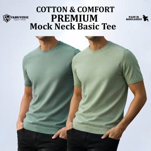 Premium Mock Neck (Mint-Lemon)