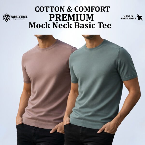 Premium Mock Neck (Brick-Pastle)