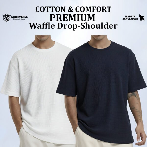 Premium Waffle Drop (White-Navy)