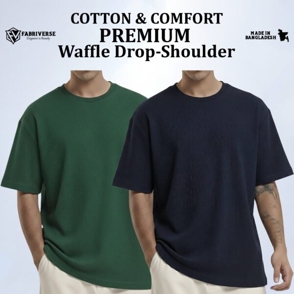 Premium Waffle Drop (B.Green-Navy)