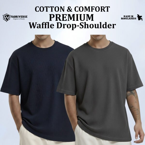 Premium Waffle Drop (Navy-Silver)