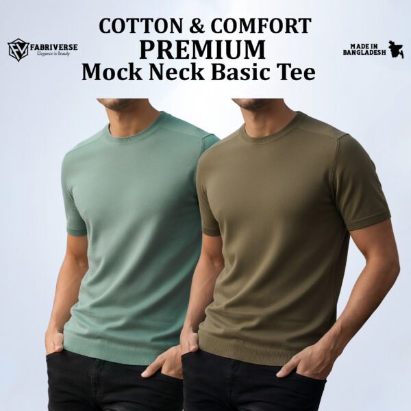 Premium Mock Neck (Mint-Boil Olive)