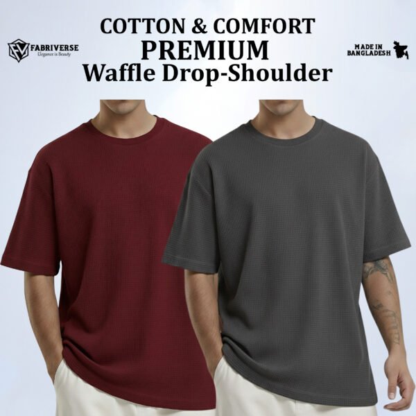 Premium Waffle Drop (Maroon-Silver)