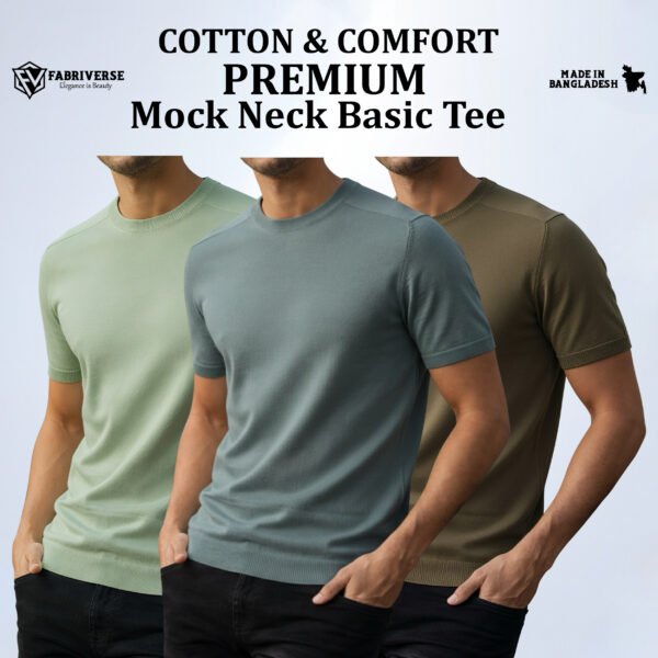 Premium Mock Neck (Lemon-Pastle-Boil Olive)
