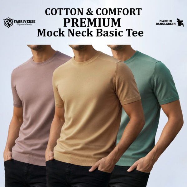 Premium Mock Neck (Brick-Beige-Mint)