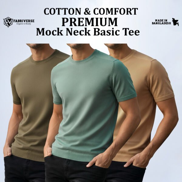 Premium Mock Neck (Boil Olive-Mint-Beige)