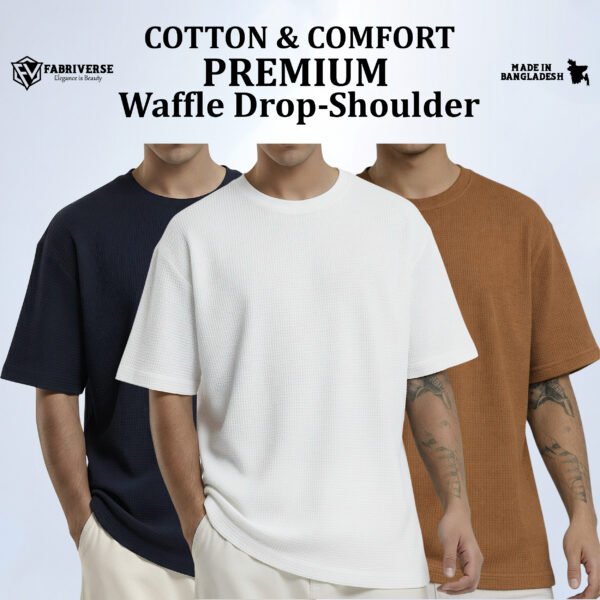Premium Waffle Drop (Navy-White-Brown)