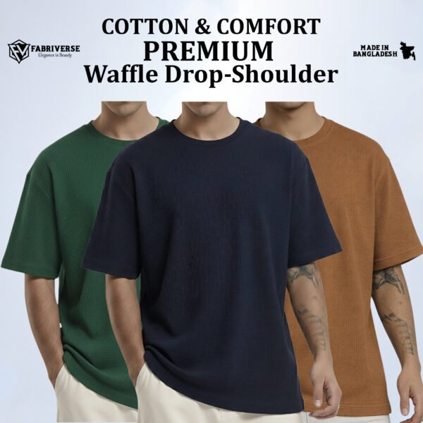 Premium Waffle Drop (B.Green-Navy-Brown)