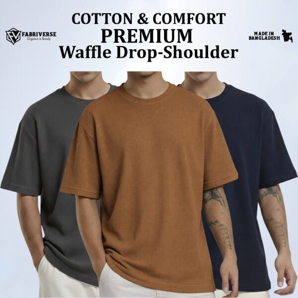 Premium Waffle Drop (Silver-Brown-Navy)