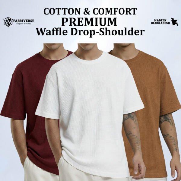 Premium Waffle Drop (Maroon-White-Brown)