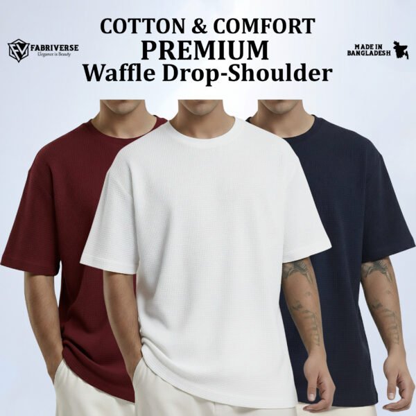 Premium Waffle Drop (Maroon-White-Navy)