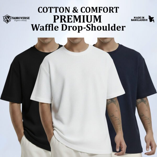 Premium Waffle Drop (Black-White-Navy)