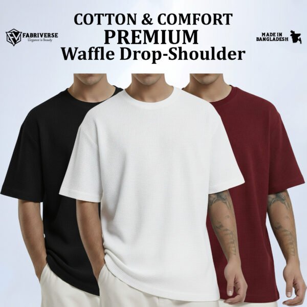 Premium Waffle Drop (Black-White-Maroon)