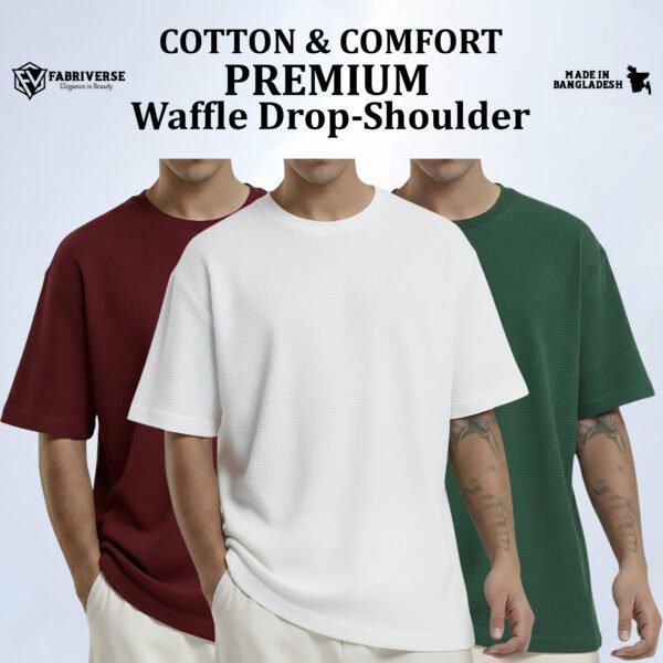 Premium Waffle Drop (Maroon-White-B.Green)